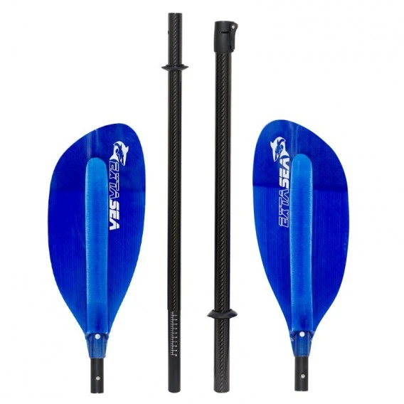 ExtaSea Pro-XL Carbon Vario Doppelpaddel | 220-240cm | 4-teilig | Dark Blue – Bild 2