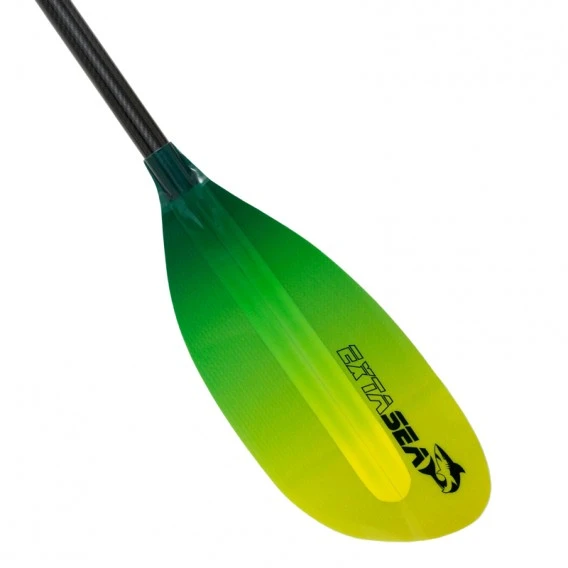 ExtaSea Pro-XL Carbon Vario Doppelpaddel | 220-240cm | 4-teilig | Lime-yellow – Bild 5